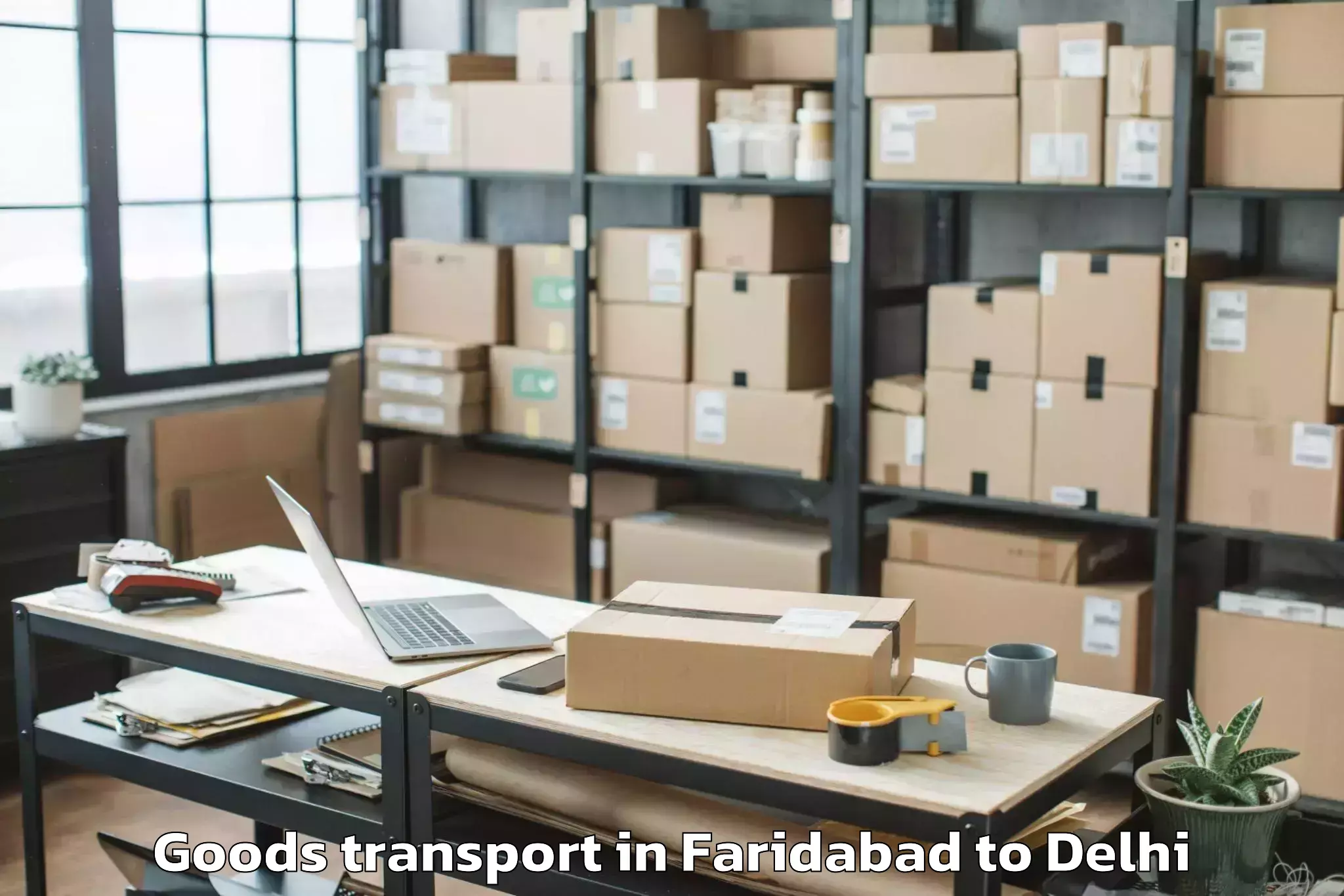 Trusted Faridabad to Indira Gandhi International Ai Goods Transport